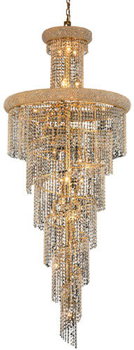 Elegant V1800SR30G-RC Spiral Gold 30" Pendant Hanging Light