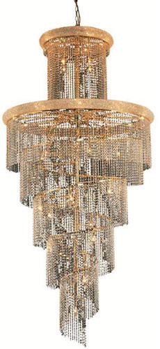 Elegant V1800SR48G/RC Spiral Gold Foyer Light Fixture