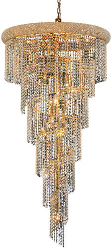 Elegant V1801SR30G-RC Spiral Gold 30" Ceiling Pendant Light