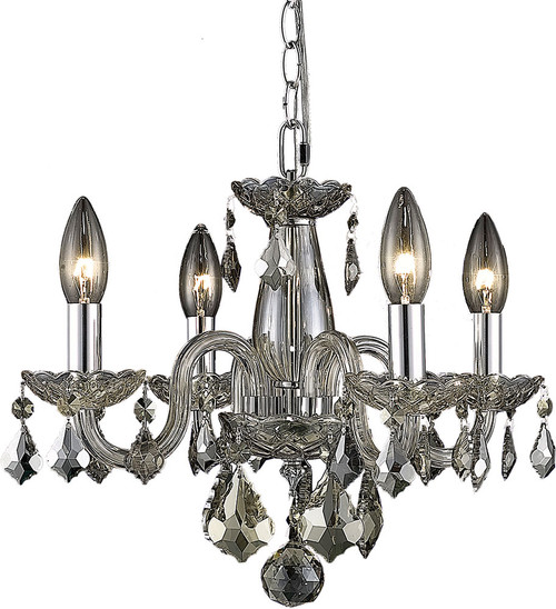 Elegant V7804D15GT-GT-RC Rococo Golden Teak Mini Hanging Chandelier