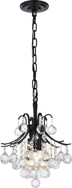 Elegant V8000D12BK/RC Toureg Black And Clear 12" Hanging Pendant Lighting