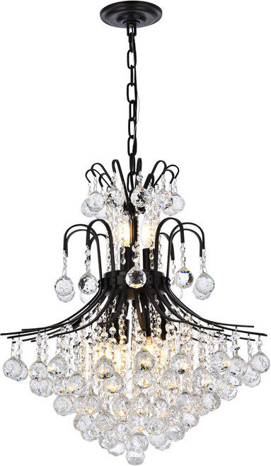 Elegant V8002D22BK/RC Toureg Black And Clear 22" Pendant Light Fixture
