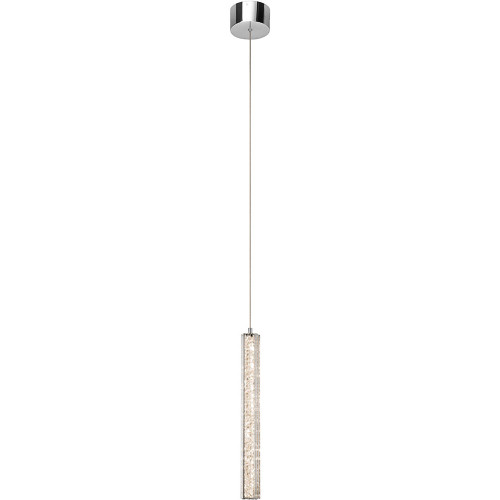 Elan 83339 Crushed Ice Chrome LED Mini Pendant Hanging Light