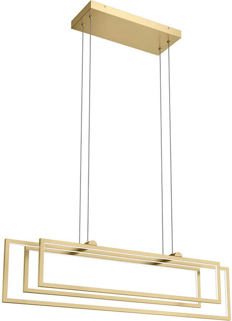 Elan Lighting 84322CG Jestin Modern Champagne Gold LED Kitchen Island Light Fixture
