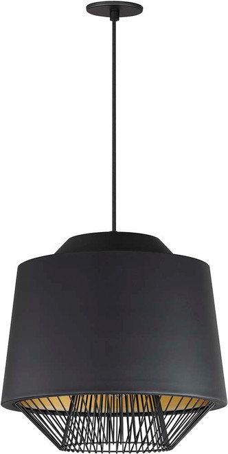ET2 E11394-BKGLD Phoenix Contemporary Black / Gold LED 18.5" Ceiling Light Pendant