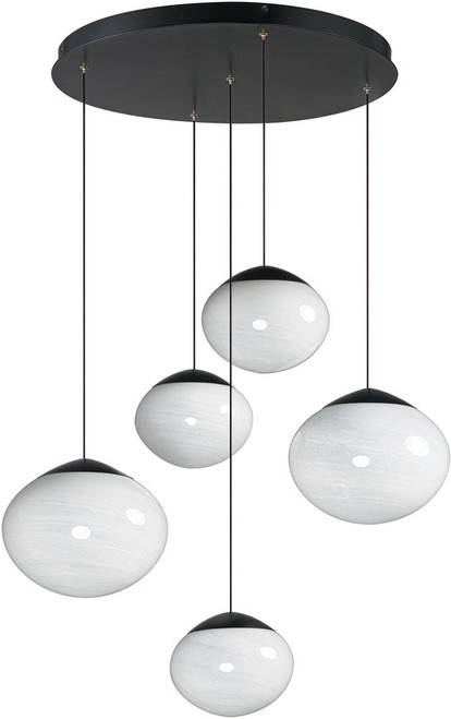 ET2 E11525-113BK Nimbus Contemporary Black LED Multi Hanging Light Fixture