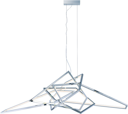 ET2 E22679-PC Trapezoid Modern Polished Chrome LED Hanging Light