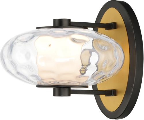 ET2 E24030-24BKNAB Amulet Contemporary Black / Natural Aged Brass LED Wall Lamp