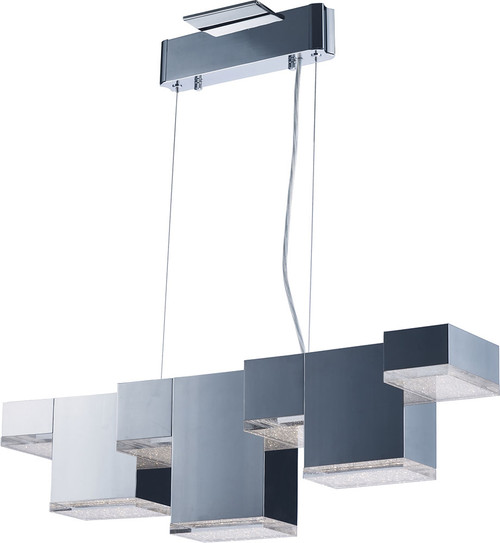 ET2 E24466-160PC Pizzazz Contemporary Polished Chrome LED Kitchen Island Light Fixture