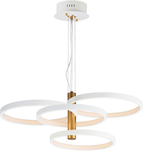 ET2 E24326-WTGLD Hoopla Modern White/Gold LED Chandelier Light