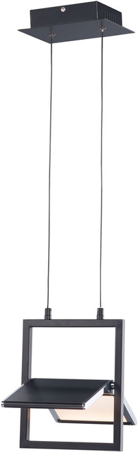 ET2 E24337-BKPC Glider Contemporary Black and Polished Chrome LED Mini Hanging Light Fixture