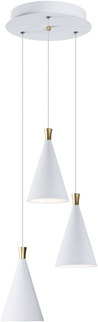 ET2 E24623-WTMG Norsk Contemporary White and Metallic Gold LED Outdoor Multi Drop Lighting