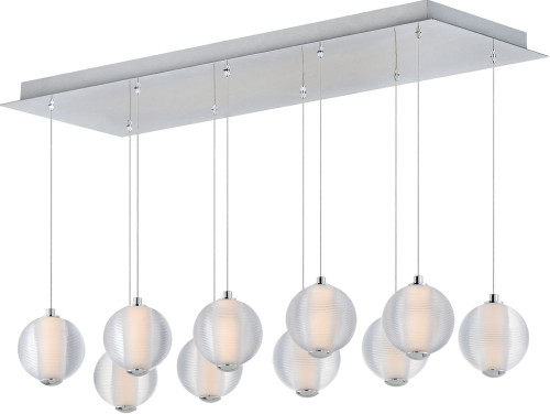 ET2 E24648-144PC Rhythm Modern Polished Chrome LED Multi Ceiling Light Pendant