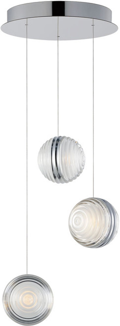 ET2 E24693-75PC Pulse Modern Polished Chrome LED Multi Pendant Lamp