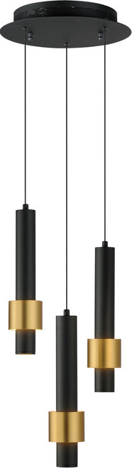 ET2 E24753-BKGLD Reveal Modern Black / Gold LED Multi Drop Lighting
