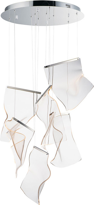 ET2 E24875-133PC Rinkle Modern Polished Chrome LED Multi Drop Lighting Fixture