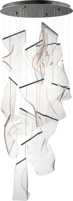 ET2 E24877-133BGM Rinkle Contemporary Brushed Gunmetal LED Multi Pendant Light