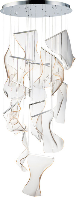 ET2 E24877-133PC Rinkle Contemporary Polished Chrome LED Multi Pendant Lighting