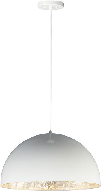 ET2 E24904-GWAL Hemisphere Modern Gloss White / Aluminum LED Pendant Light