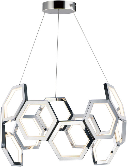 ET2 E24893-PC Polygon Contemporary Polished Chrome LED Pendant Light