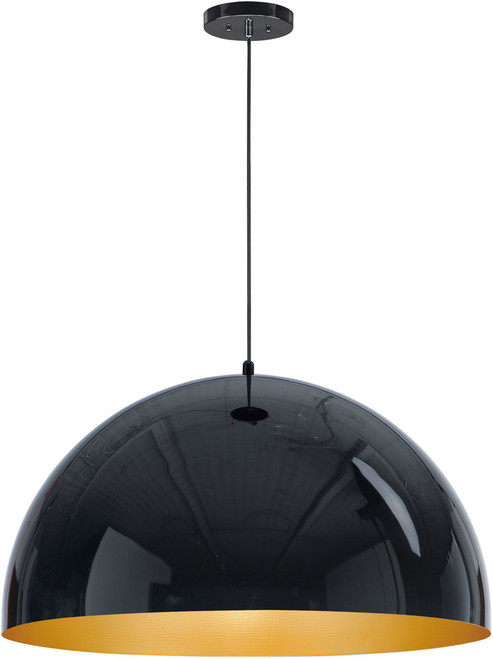 ET2 E24906-GBGLD Hemisphere Contemporary Gloss Black / Gold LED 31" Hanging Light Fixture