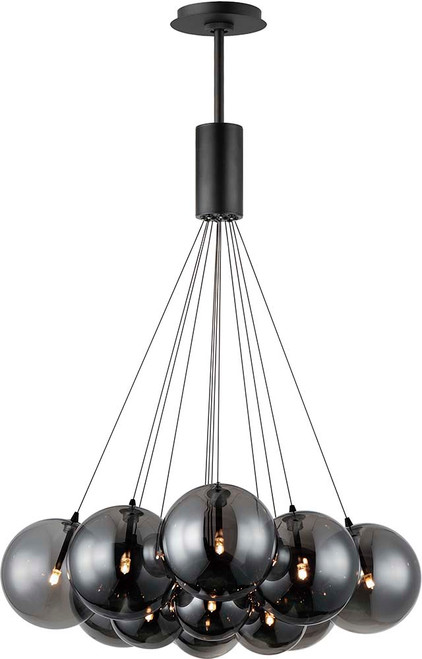 ET2 E25089-142BK Burst Contemporary Black LED Multi Pendant Light Fixture