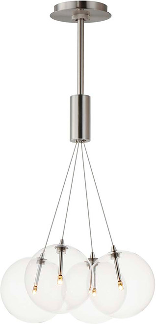 ET2 E25084-18SN Burst Contemporary Satin Nickel LED Multi Ceiling Pendant Light