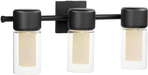 ET2 E30193-93BK Dram Black LED 3-Light Bathroom Sconce Lighting