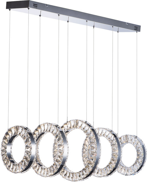 ET2 E30565-20PC Charm Modern Polished Chrome LED Multi Pendant Lamp