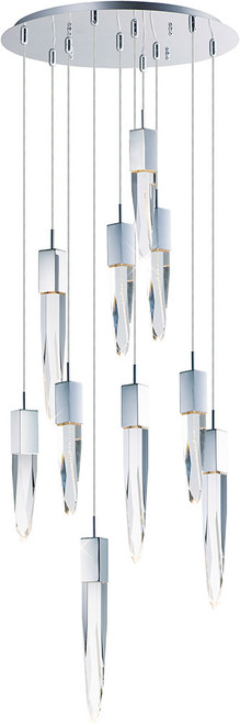 ET2 E31247-20PC Quartz Polished Chrome LED Multi Pendant Lighting Fixture