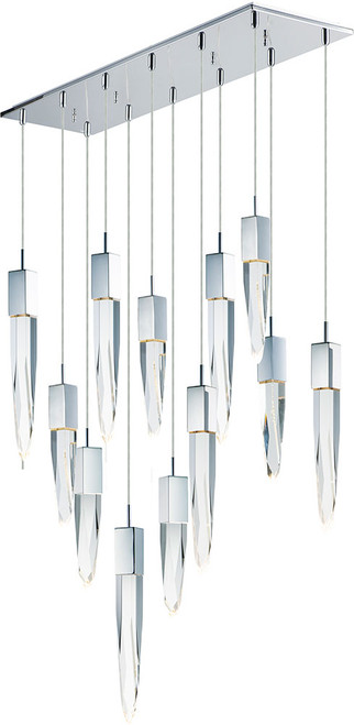 ET2 E31248-20PC Quartz Polished Chrome LED Multi Hanging Pendant Light