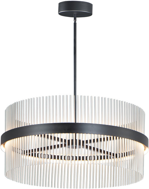 ET2 E34257-BKSN Chimes Modern Black / Satin Nickel LED 34" Drop Ceiling Light Fixture