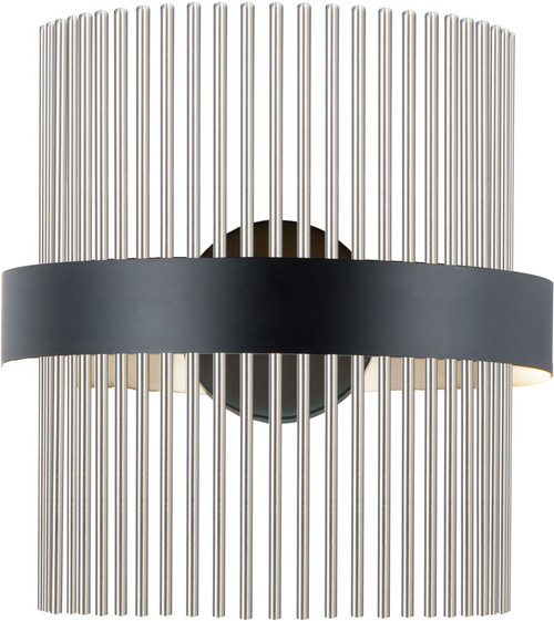 ET2 E34251-BKSN Chimes Modern Black / Satin Nickel LED Wall Sconce Lighting