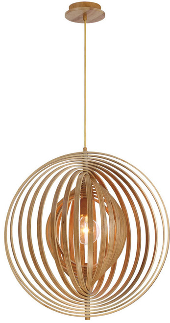 Eurofase 31872-010 Abruzzo Modern Natural Wood 23" Pendant Lighting Fixture