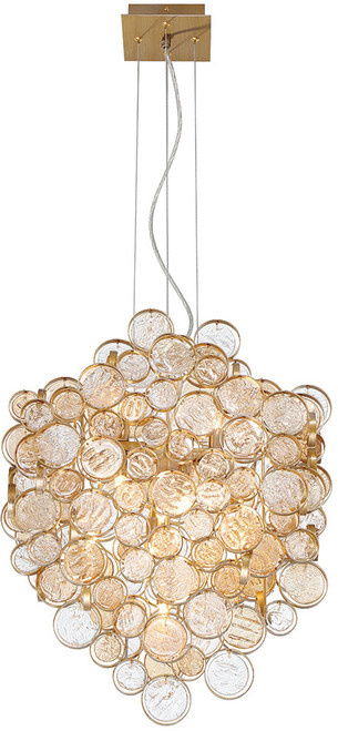 Eurofase 34030-026 Trento Modern Antique Gold Halogen Teardrop Hanging Lamp