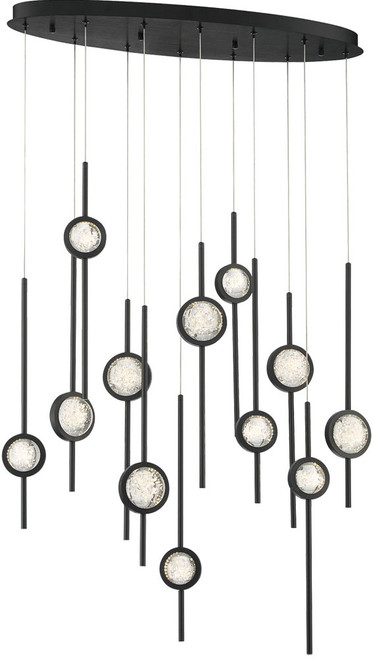 Eurofase 39466-013 Barletta Contemporary Black Anodized Aluminum LED Multi Drop Ceiling Lighting