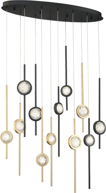 Eurofase 39466-037 Barletta Modern Black Anodized Aluminum LED Multi Pendant Lighting