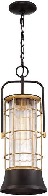 Eurofase 44266-011 Rivamar Nautical Oil Rubbed Bronze / Gold Cylinder Exterior Lighting Pendant