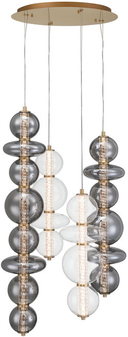 Eurofase 48960-014 Atomo Contemporary Gold LED Multi Pendant Light Fixture
