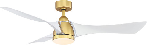 Fanimation FPD6858BSMW Klear Modern Brushed Satin Brass LED 56" Ceiling Fan