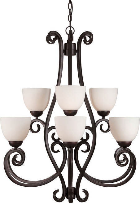 Forte 2250-09-32 Sutter Traditional Antique Bronze 33" Ceiling Chandelier