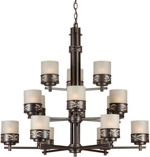 Forte 2534-15-32 Antique Bronze 38" Chandelier Lighting