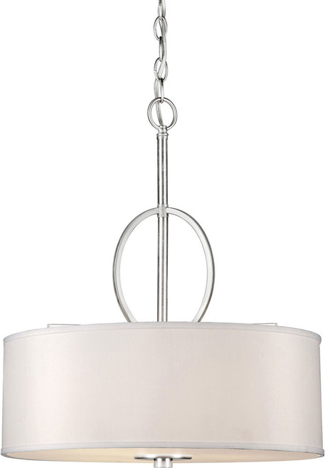 Forte 2562-04-55 Modern Brushed Nickel Drum Hanging Pendant Lighting