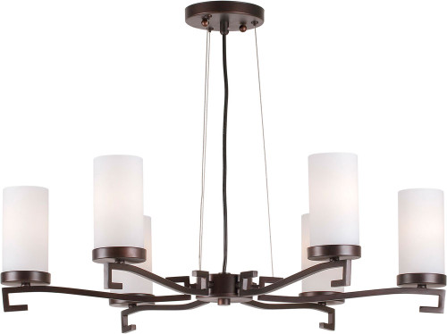 Forte 2592-06-32 Contemporary Antique Bronze Chandelier Light