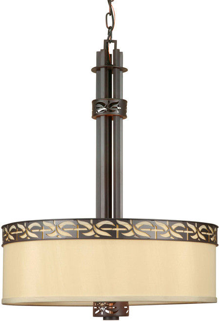 Forte 2634-04-32 Antique Bronze Drum Hanging Light Fixture