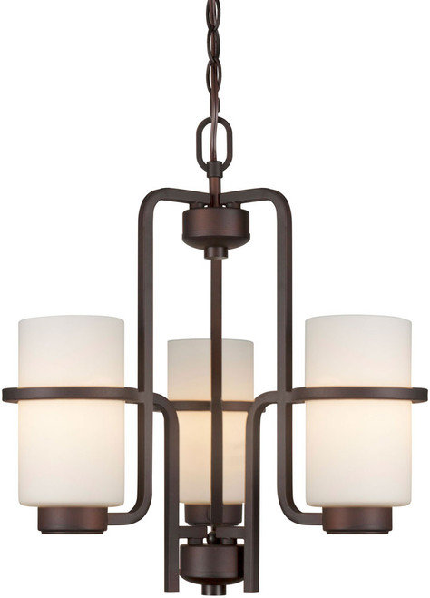 Forte 2712-03-32 Modern Antique Bronze 18" Mini Lighting Chandelier