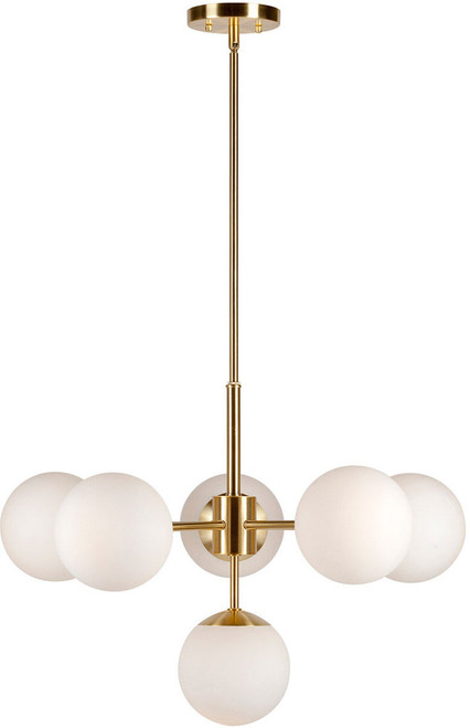 Forte 2745-06-12 Farrell Modern Soft Gold Lighting Chandelier