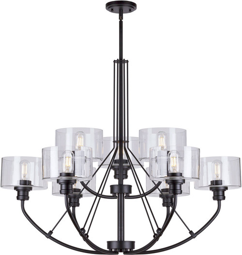 Forte 2748-09-04 Zane Black 36" Hanging Chandelier