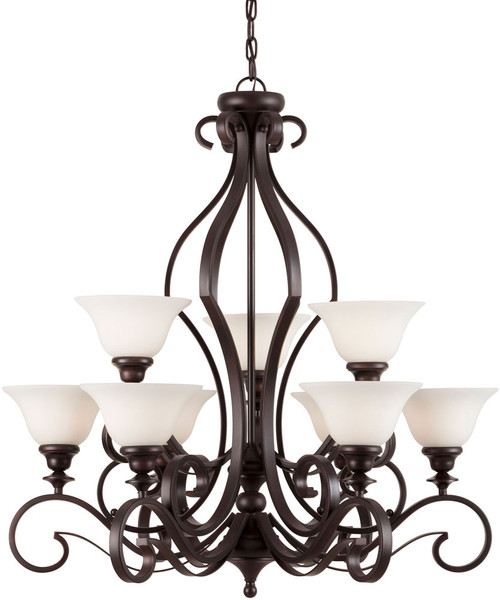 Forte 2762-09-32 Perry Traditional Antique Bronze 32" Lighting Chandelier