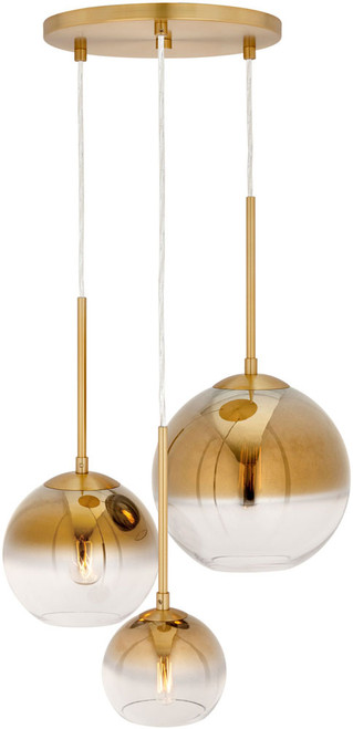 Forte 2759-03-12 Callisto Modern Soft Gold 16" Multi Pendant Light Fixture